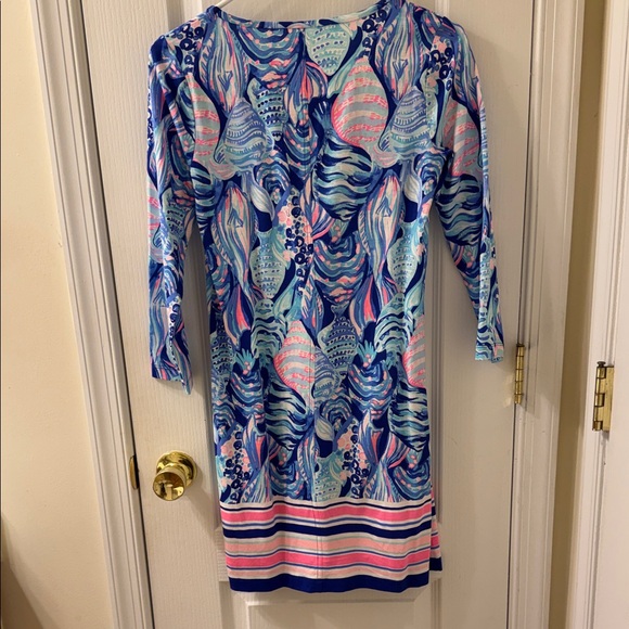 NWOT Lilly Pulitzer Blue and Pink Midi Dress - Picture 3 of 3